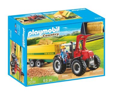 Playmobil, Country, duży traktor z przyczepą, 70131