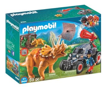 Playmobil, Dinos, Samochód terenowy z działającą wyrzutnią sieci, 9434