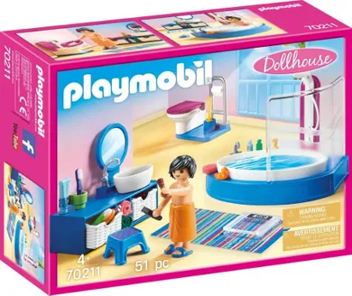 Playmobil, Dollhouse, Łazienka z wanną, 70211