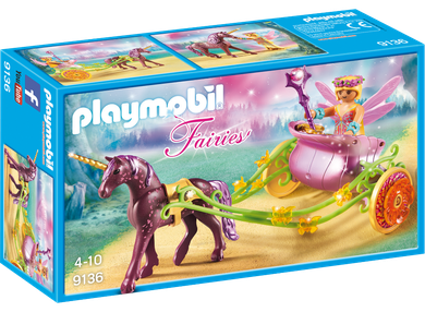 Playmobil, Fairies, Wróżka kwiatów z karocą jednorożca, 9136