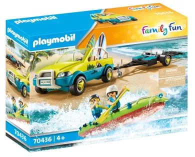 Playmobil, Family Fun, Auto z przyczepką na kanu, 70436