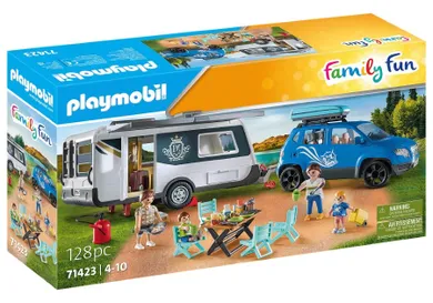 Playmobil, Family Fun, Samochód z przyczepą kempingową, 71423