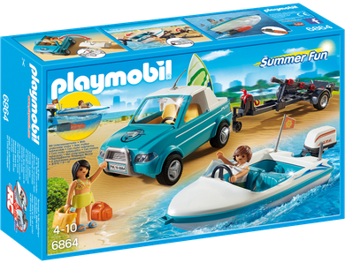 Playmobil, Family Fun, Surfer-Pickup z motorówką, 6864