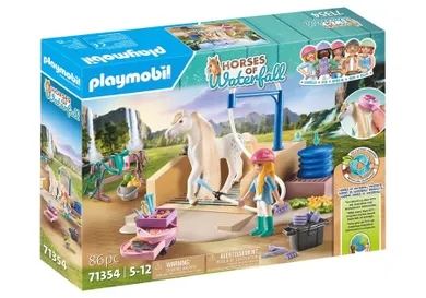 Playmobil, Horses of Waterfall, Isabella i Lioness z myjnią dla koni, 71354