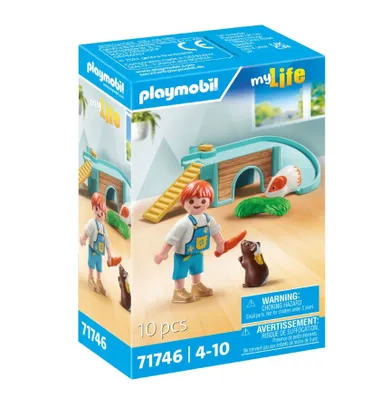 Playmobil, My Life, Chłopiec ze świnką morską, 71746