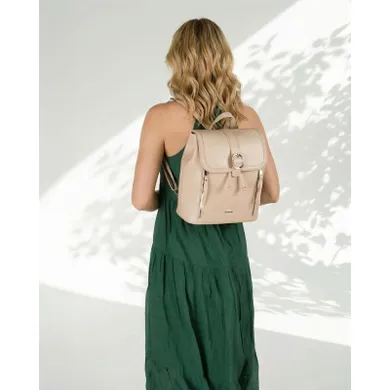 Plecak, beżowy, skóra ekologiczna, Rovicky