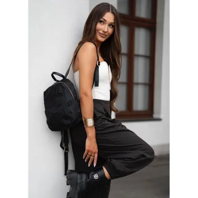 Plecak miejski, czarny, skóra ekologiczna, Peterson