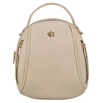 Plecak miejski, jasnobeżowy, skóra ekologiczna, Rovicky