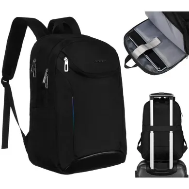 Plecak miejski na laptopa, czarny, Peterson