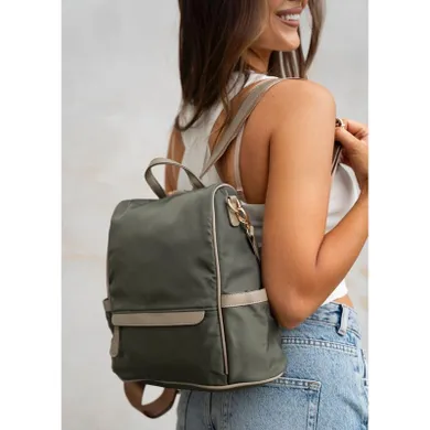 Plecak miejski, zielony, skóra ekologiczna, Peterson