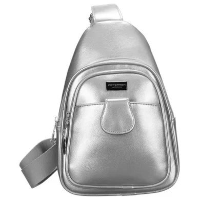 Plecak na jedno ramię, saszetka, srebrny, Peterson