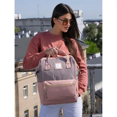 Plecak na laptopa, różowy, port USB, Himawari