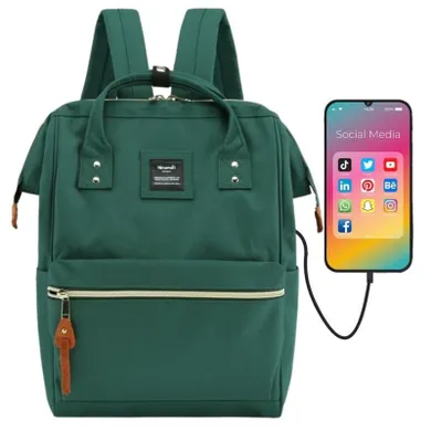 Plecak podróżny na laptopa, bagaż podręczny do samolotu, zielony, Himawari