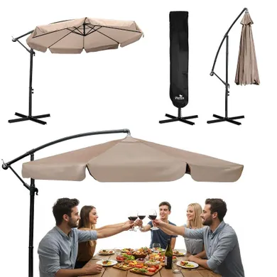 Plonos, parasol ogrodowy składany, 8 segmentowy 350 cm z pokrowcem