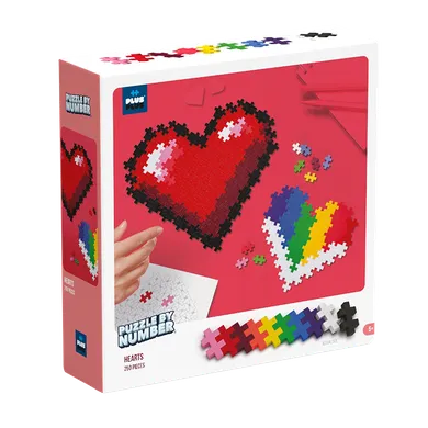 Plus-Plus Mini, 2 Serca, puzzle po numerach, 250 elementów