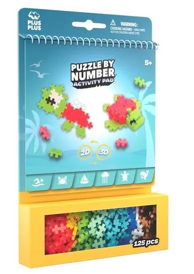 Plus-Plus, Puzzle by Number, Activity Pad, klocki, zestaw morski, 125 elementów