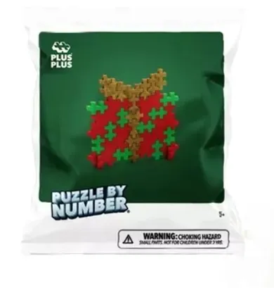 Plus-Plus, Puzzle by Number, saszetka świąteczna, klocki, 40 elementów