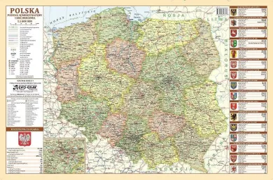 Podkładka na biurko, mata, Polska mapa kodów pocztowych