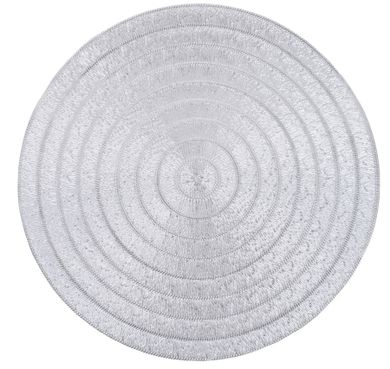 Podkładka na stół, okrągła, srebrna, 38 cm