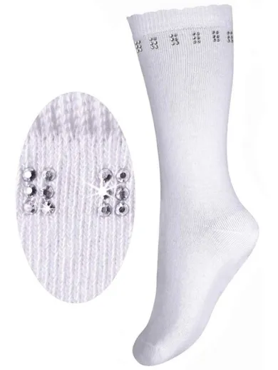 Podkolanówki dziewczęce, białe, Milusie