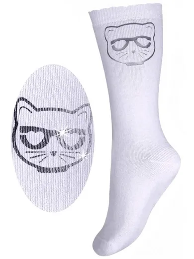 Podkolanówki dziewczęce, białe, Milusie