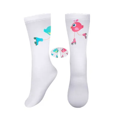 Podkolanówki dziewczęce, białe, Milusie