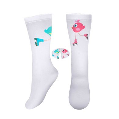 Podkolanówki dziewczęce, białe, Milusie