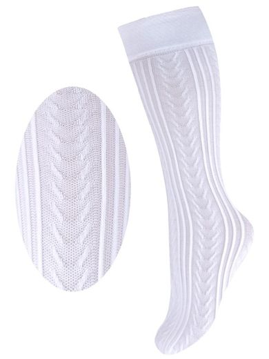 Podkolanówki dziewczęce, cienkie, białe, Milusie