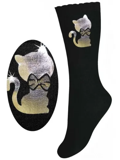 Podkolanówki dziewczęce, czarne, Milusie