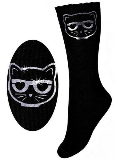 Podkolanówki dziewczęce, czarne, Milusie