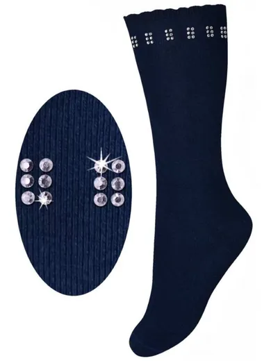 Podkolanówki dziewczęce, granatowe, Milusie