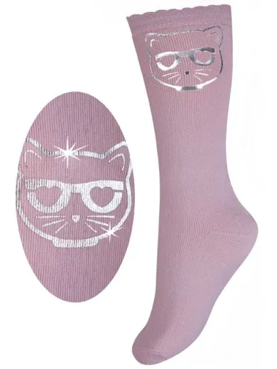 Podkolanówki dziewczęce, jasnoróżowe, Milusie