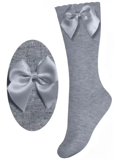 Podkolanówki dziewczęce, jasnoszare melanż, Milusie