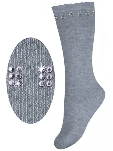 Podkolanówki dziewczęce, jasnoszare melanż, Milusie