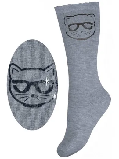 Podkolanówki dziewczęce, jasnoszare melanż, Milusie