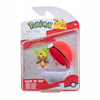 Pokemon, Clip'N'Go, Seria 14, zestaw Poke Ball z figurką Chespin