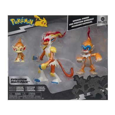 Pokemon, Ewolucja Chimchar, zestaw figurek, 3 szt.