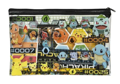 Pokemon, mini zestaw szkolny w saszetce z notatnikiem, linijką, ołówkami, gumkami, 10 elementów