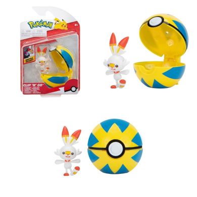 Pokemon, Pokeball Clip'N'Go, kula z figurką, Scorbunny