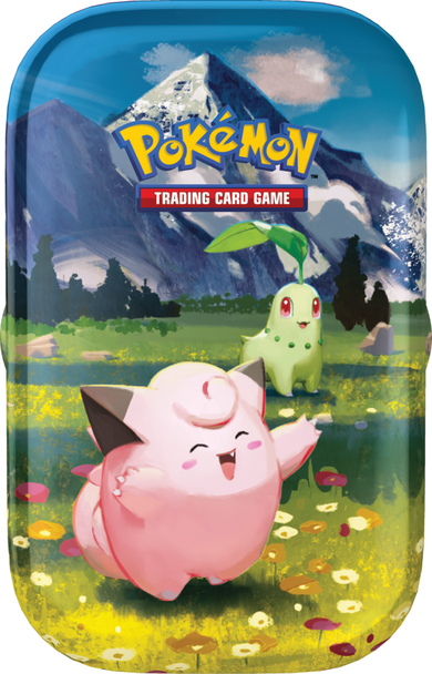 Pokemon TCG: Mega Evolution, Ascended Heroes, Mini Tin, Clefairy/Chikorita, puszka z boosterami, gra karciana, dodatek