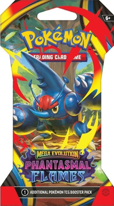 Pokemon TCG: Mega Evolution, Phantasmal Flames, Sleeved Booster, gra karciana, dodatek