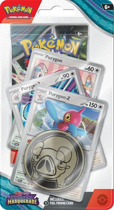 Pokemon TCG: Scarlet & Violet, Twilight Masquerade, Premium Checklane, Porygon, gra karciana