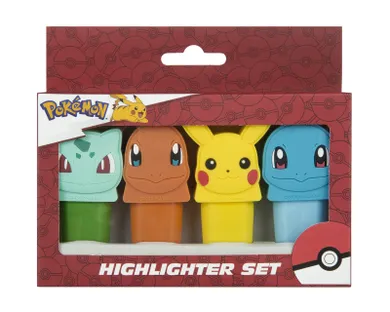 Pokemon, zakreślacze, 4 szt.