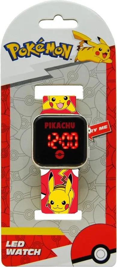 Pokemon, zegarek LED z kalendarzem