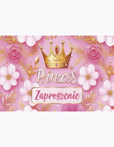 Pol-Mak, zaproszenie, 16-9,5 cm, Urodziny, korony, 10 szt.