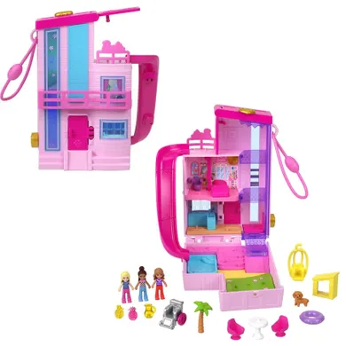 Polly Pocket, Barbie, Dreamhouse, kompaktowy zestaw do zabawy z figurkami i akcesoriami