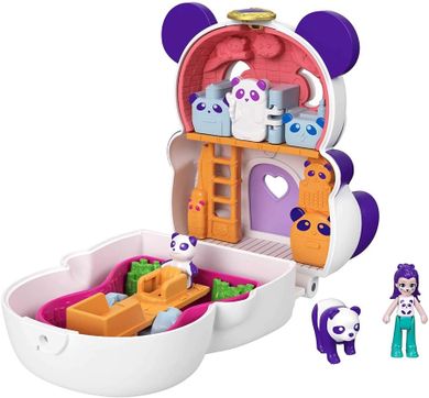 Polly Pocket, Otwórz i przekręć, zestaw z laleczką i zwierzątkiem, panda