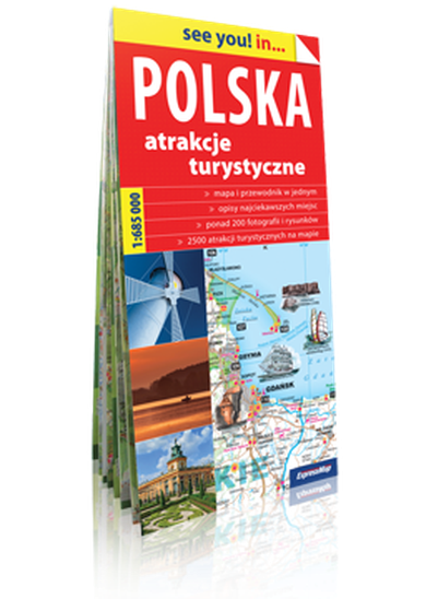 Polska. Atrakcje turystyczne. Papierowa mapa turystyczna 1:685 000