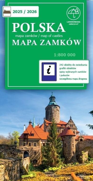 Polska mapa zamków 2025/2026 1:800 000