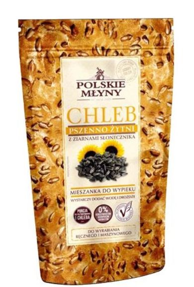 Polskie Młyny, chleb pszenno-żytni z ziarnami słonecznika, 500 g